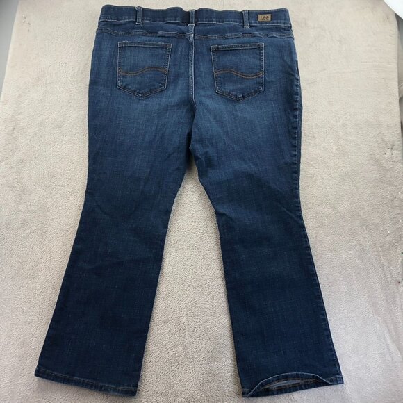 Lee Womens Jeans Plus Size 22W Petite Bootcut Mid Rise Flex Motion Denim Blue - Picture 15 of 15